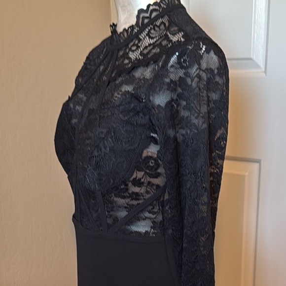 Privy Women’s Cocktail Lace Mini Black Dress Long Sleeves Like New Size … - Picture 17 of 17